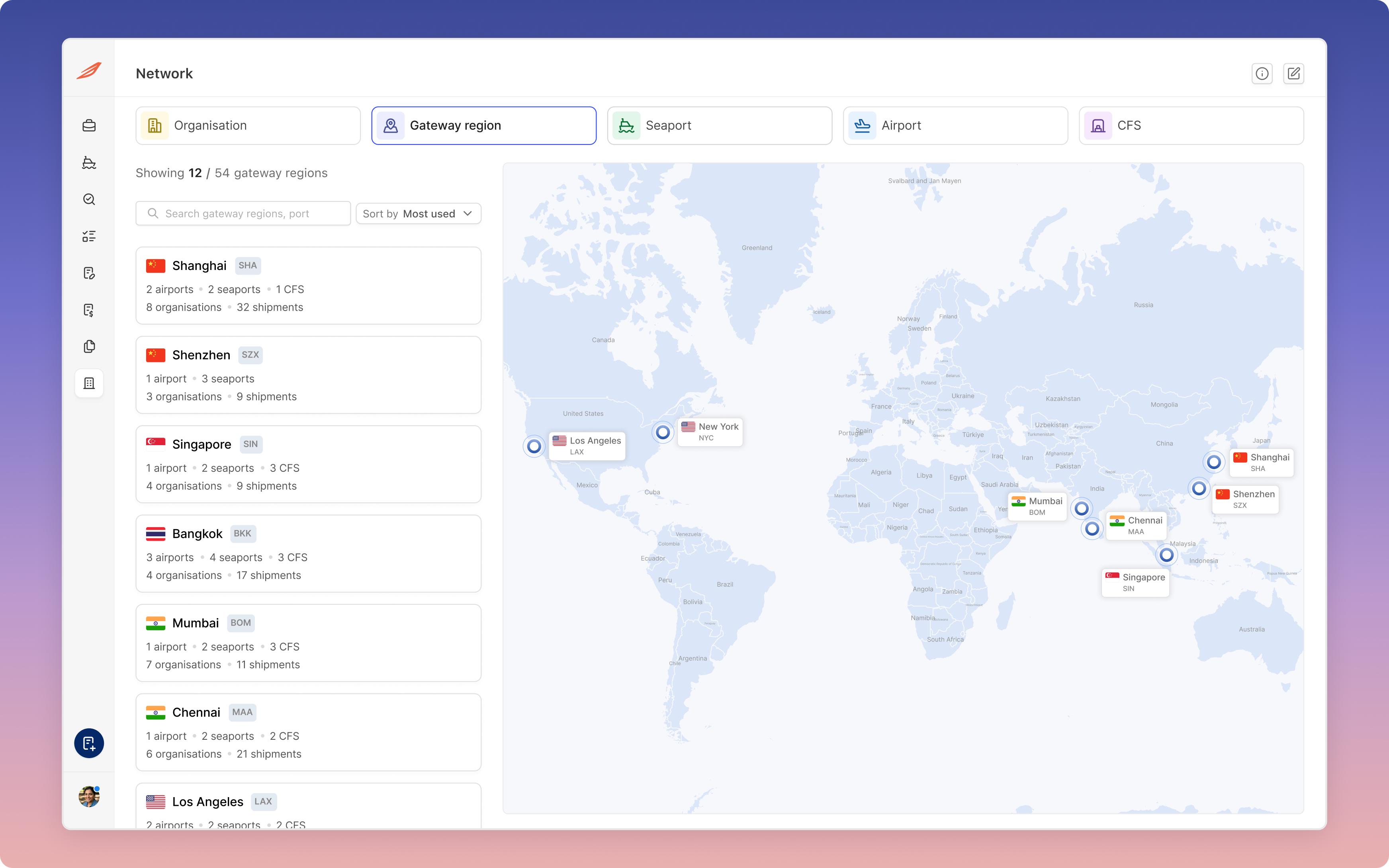 Silq Network map exploring gateway regions